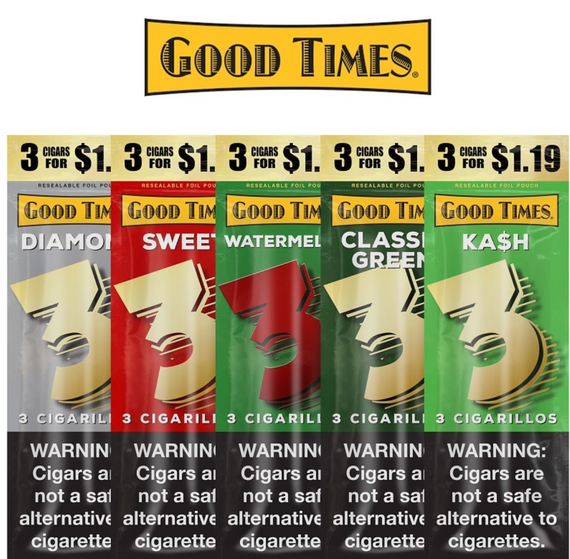 Good Times Foil Cigarillos 10 Packs of 3