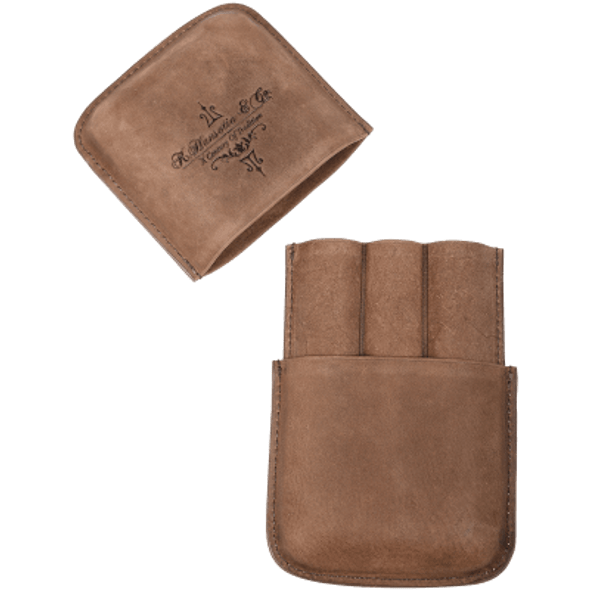 Gurkha Cigars Leather Case Holds 3 -Brown