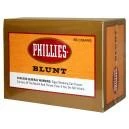 Altadis Phillies Blunt Cigars Natural Box, packaging of cigars in a brown and orange box with Phillies Blunt branding.