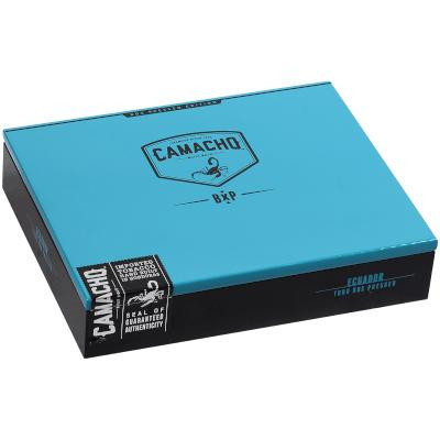 Camacho Ecuador Bxp Cigar Toro 20 Ct. Box, blue rectangular cigar box with black logo and text