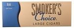 Prime Time Smokers Choice Filtered Cigars Blue 100S Hard 10/20, image of the product packaging with blue and gold design