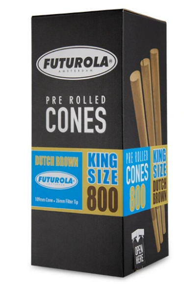 Futurola Cones King Size Dutch Brown Non-Printed Tip 800 Ct