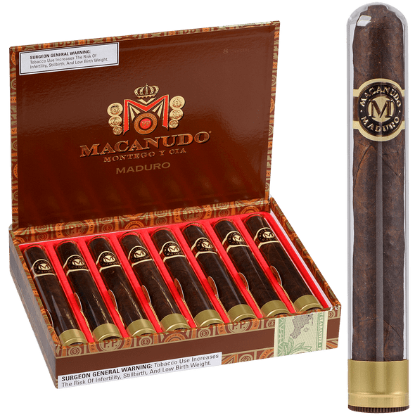 Macanudo Cigars Maduro Crystal Tubos 8 Ct. Box 5.50X50