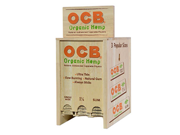 OCB Cigars Papers Organic Hemp 3 Box Diplay