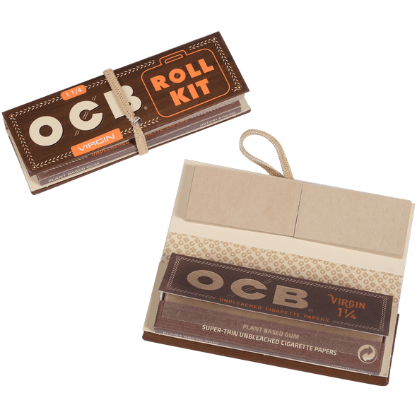 OCB Cigars Unbleached Virgin Papers 1 �� Roll Kit 20 Ct. Box