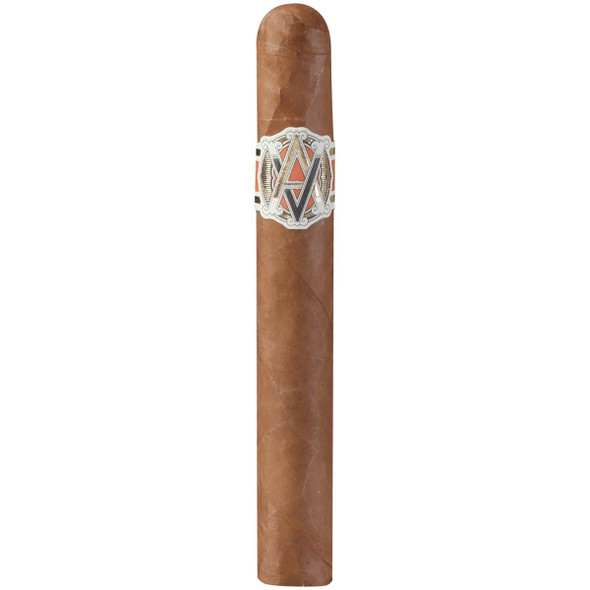AVO Cigars XO Notturno Corona 20 Ct. Box 5.00X42, cigars with a brown wrapper and a decorative band featuring the AVO logo.