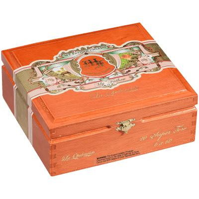 My Father Cigars La Opulencia Super Toro 20 Ct. Box, a wooden cigar box with decorative label and latch