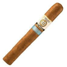 Alec Bradley Cigars Project 40 Toro 24Ct Box, full view of a single cigar with a light brown wrapper and a blue and gold band.