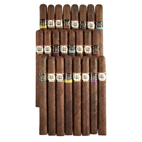 Tatiana Mega Sampler 24 Cigars, a display of 24 cigars arranged in rows with various colorful bands.