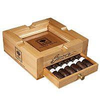 Genesis The Project Ashtray Cigars Sampler 6Ct. Box, wooden cigar sampler box with six cigars inside and a built-in ashtray