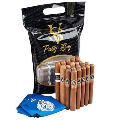 Victor Sinclair 'Party Bag' Cigars Sampler, a package of assorted cigars with a blue cigar cutter included.