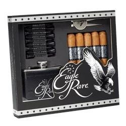 Eagle Rare Cigars Gift Set 5Ct, box of five cigars with cigar accessories including a cutter and lighter.