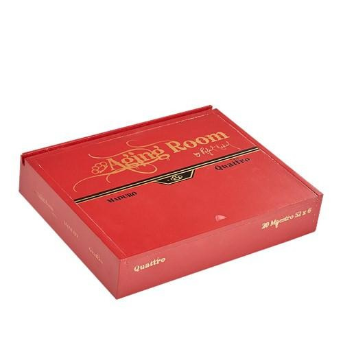 Altadis Aging Room Quattro Maduro Maestro Cigars 20Ct. Box, red packaging with gold and black lettering and logo.