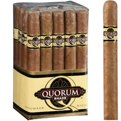 Quorum Shade Toro Cigars 20 Ct. Bundle, a pack of 20 handmade cigars with brown wrapper and black and gold band.