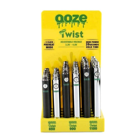 Ooze Vape Battery Twist (1100, 900, 650) mAh