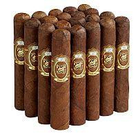 Altadis Casa de Garcia Robusto Maduro Cigars 20Ct. Pack, image of a lineup of cigars with dark Maduro wrappers and gold labels.