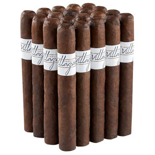 Villazon Maduro Cigars, a bunch of premium dark brown cigars with white labels.