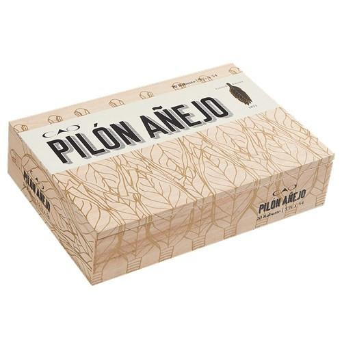 CAO Pilón Anejo Robusto Cigars 20Ct. Box, elegant beige packaging with black text and leaf pattern design.