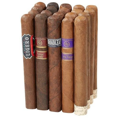 Rocky Patel Top Twenty Collection Cigars, a selection of premium cigars with various labels and packaging.