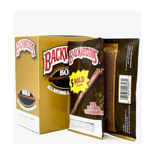 Product Altadis Backwoods Bold Cigars 8/5Ct, image shows a box of Backwoods Bold Cigars with individual cigar packages in front.