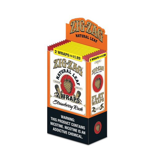 Zig Zag Natural Leaf Flat Wraps Strawberry Rush 10ct
