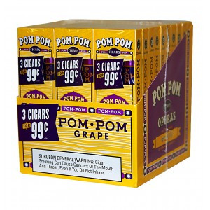Pom Pom Foil Cigarillos Grape Pack 30/3