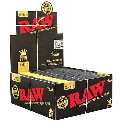 RAW Classic Black Rolling Papers KingSize Slim 50Ct