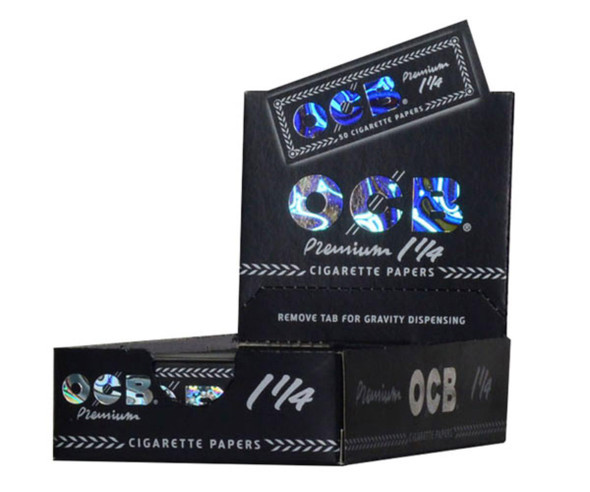 Republic Group OCB Premium 1 1/4 Rolling Papers, black packaging with holographic OCB logo and white text.