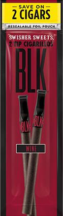 Swisher International Swisher Sweets BLK Cigars Wine Foil 15/2, a package of two cigarillos with a wine foil design for a flavorful smoking experience.