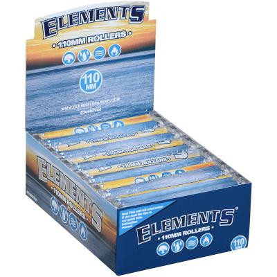 RAW Elements Cigarette Rolling Machine 110MM, open display box with multiple rolling machines inside.