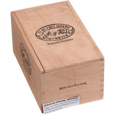 El Rey Del Mundo Cigars Oscuro Robusto Suprema 20 Ct. Box 7.25X54, wooden cigar box with black logo and warning label on the bottom.