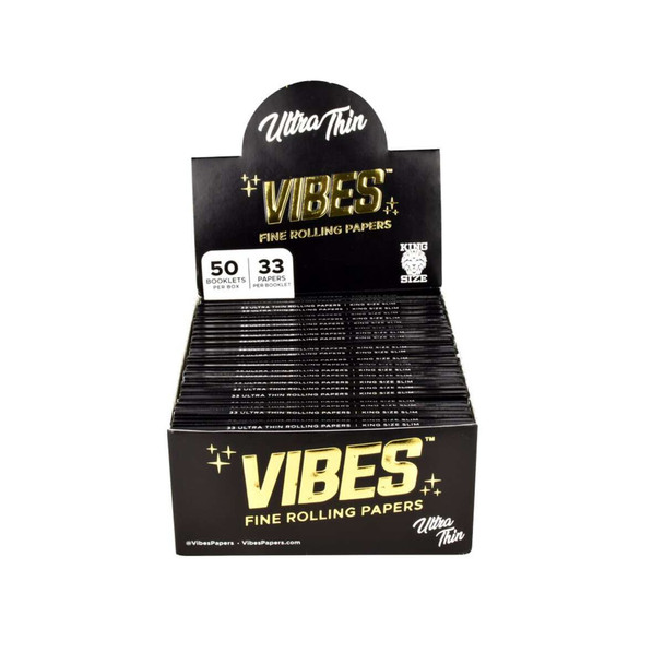 VIBES Ultra Thin Rolling Papers Kingsize Slim | 50pc Display