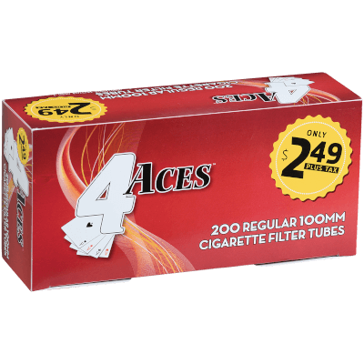 4 Aces Cigarette Filter Tubes 100mm 5/200 Ct. Boxes