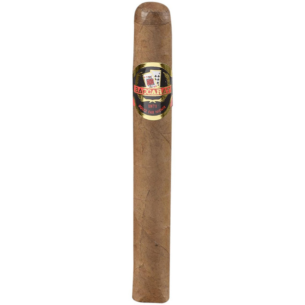 Baccarat Cigars Nicaragua Petit Corona 5.25 x 42, a rolled cigar with a light brown wrapper and a decorative band displaying the Baccarat logo.