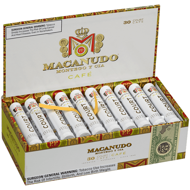 Macanudo Cigars Cafe Court Tubos 30 Ct. Box 4.19X36