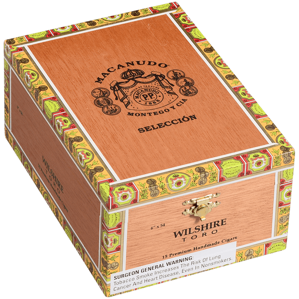Macanudo Cigars Cafe Seleccion Wilshire Toro 15 Ct. Box 6.00X54