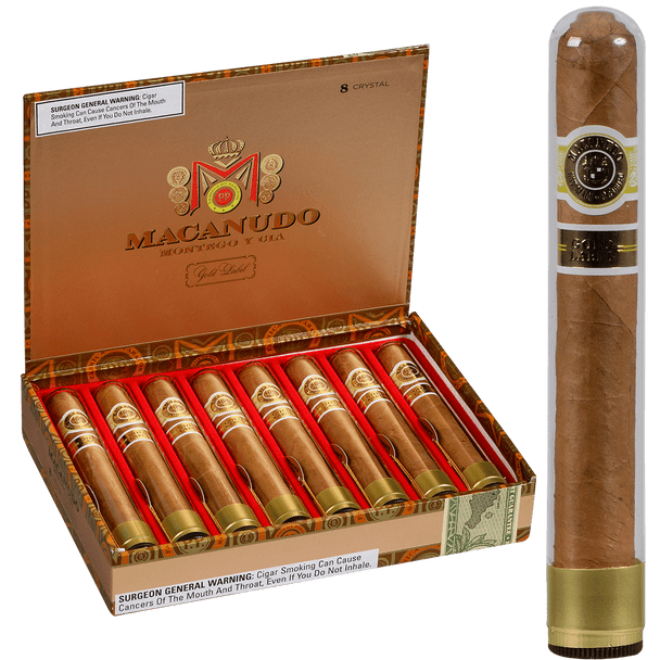 Macanudo Cigars Gold Label Crystal Tubos 8 Ct. Box 5.50X50