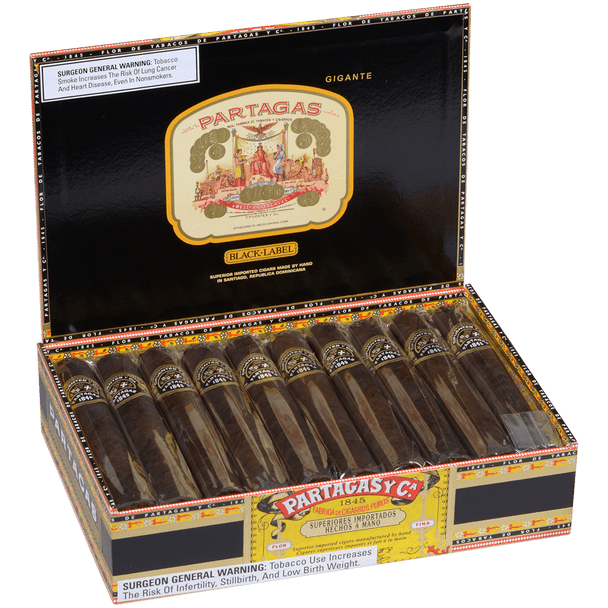 Partagas Cigars Black Label Gigante 20 Ct. Box 6.00X60