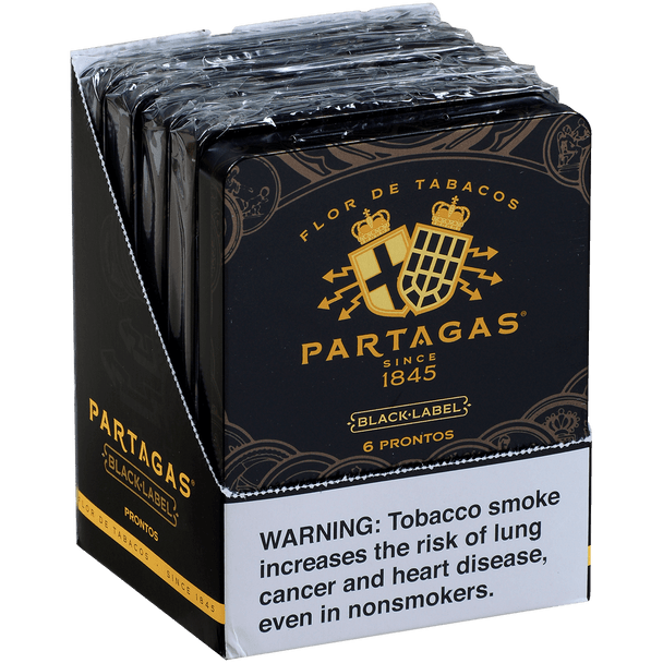 Partagas Cigars Black Label Prontos 5/6 Pack Tins 4.19X36