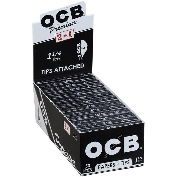 OCB Cigars Papers Premium 1 �� Plus Tips 24/50 Ct. Box