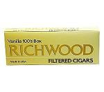 Tantus Tobacco Richwood Filtered Cigars Vanilla, yellow and green packaging of the tobacco product
