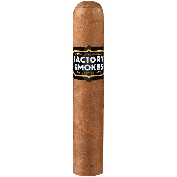 Factory Smokes Cigars Shade Robusto 25 Ct. Bundle 5.00x54, close-up of a single cigar with a black and gold label.