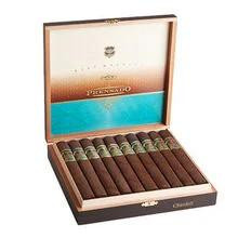 Alec Bradley Cigars Prensado Corona Gorda 24Ct. Box, open cigar box displaying neatly arranged premium cigars inside.