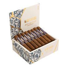 Alec Bradley Cigars Kintsugi Gordo 24Ct. Box, open box showing 24 cigars with brown wrappers and blue and gold band labels.