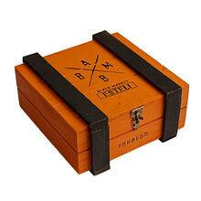 Alec Bradley Cigars Black Market Esteli Robusto 24Ct. Box, orange packaging with black straps and branding
