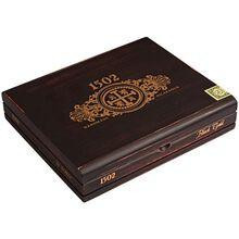 1502 Cigars Black Gold Torpedo Box Pressed 20Ct, elegant black box with gold accents and branding for premium cigars.