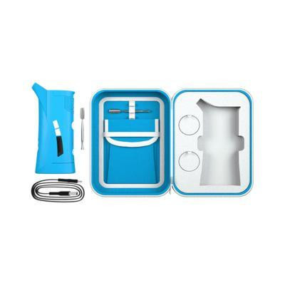 Cookies X G Pen Roam Blue, product packaging and accessories for the portable vaporizer in blue and white, including a charging cable, cleaning tools, and carrying case.