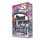 National Almond Honey Double Platinum Blunt Wraps Gin & Juice 25/2 Ct, packaging box showing the product name and branding for flavored blunt wraps.