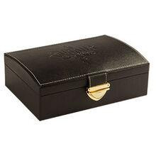 Gurkha Royal Challenge Toro Cigars 20 Ct. Box, black leather cigar box with gold clasp