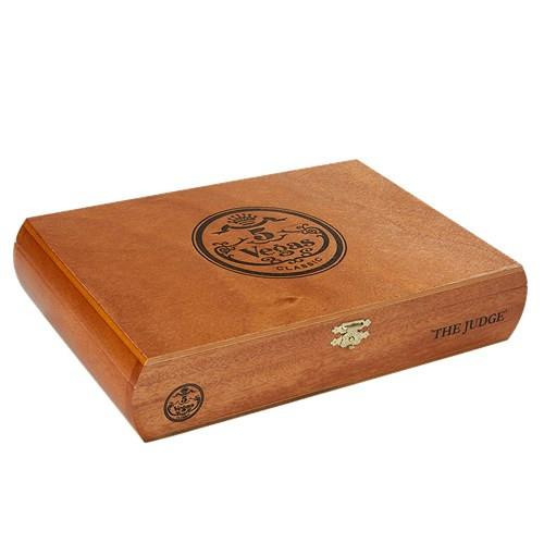 5 Vegas Classic The Judge Cigars 20Ct. Box, wooden cigar box with the 5 Vegas logo and 'The Judge' label.